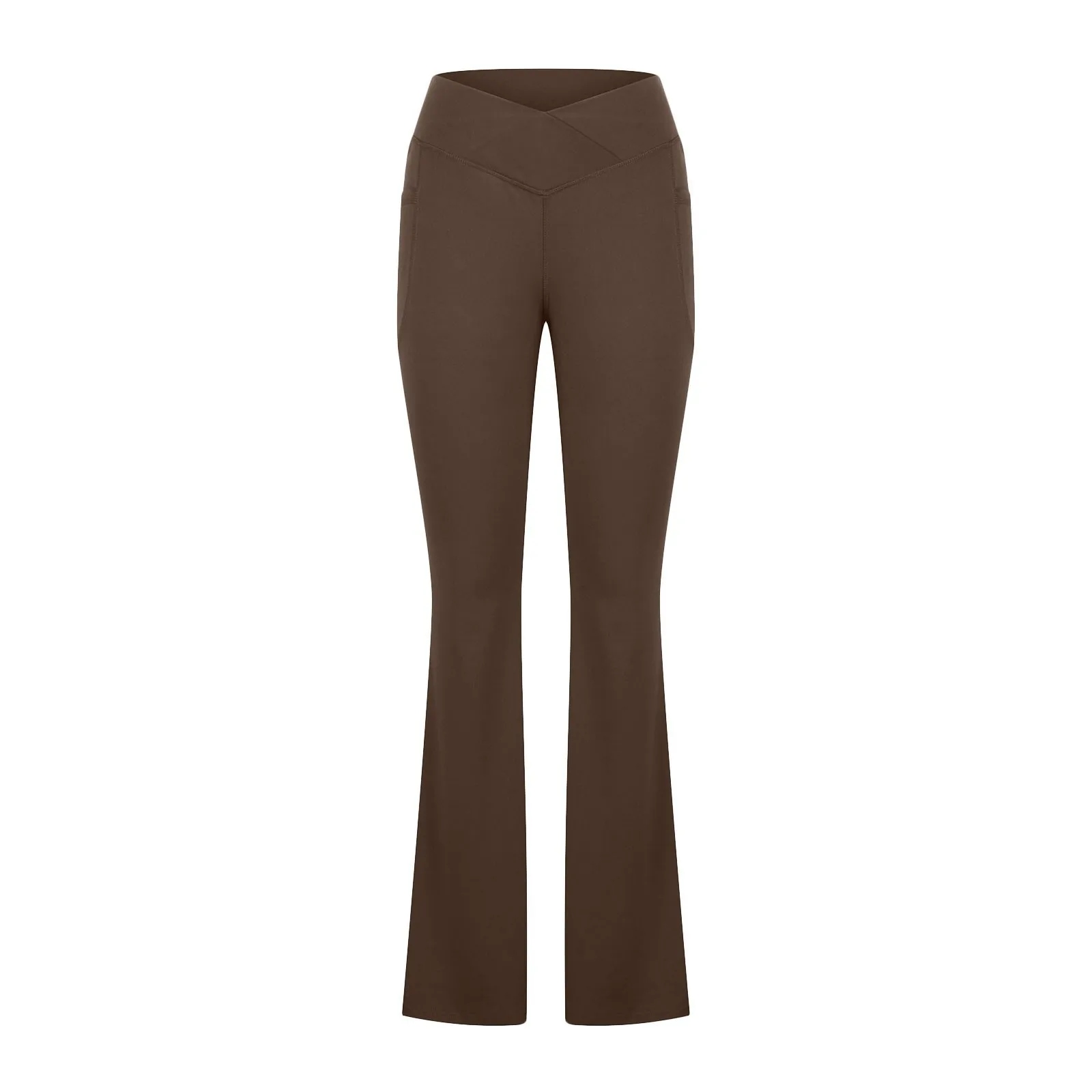 Pantalones de Yoga deportivos Acampanados para mujer, Leggings elásticos de cintura alta, Bootcut, pantalones de campana ajustados, pantalones de pierna ancha