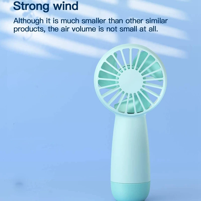 Mini Battery Operated Fan, Portable Handheld Fan With Lanyard, Personal Pocket Fan With 1500Mah Rechargeable Battery