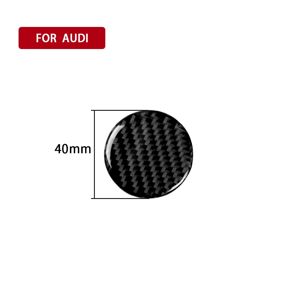 For Audi A4 B9 RS4 S4 2017 2018 2019 Auto Interior Carbon Fiber Car Center Control Knob Decoration Stickers Trim Decals Cover