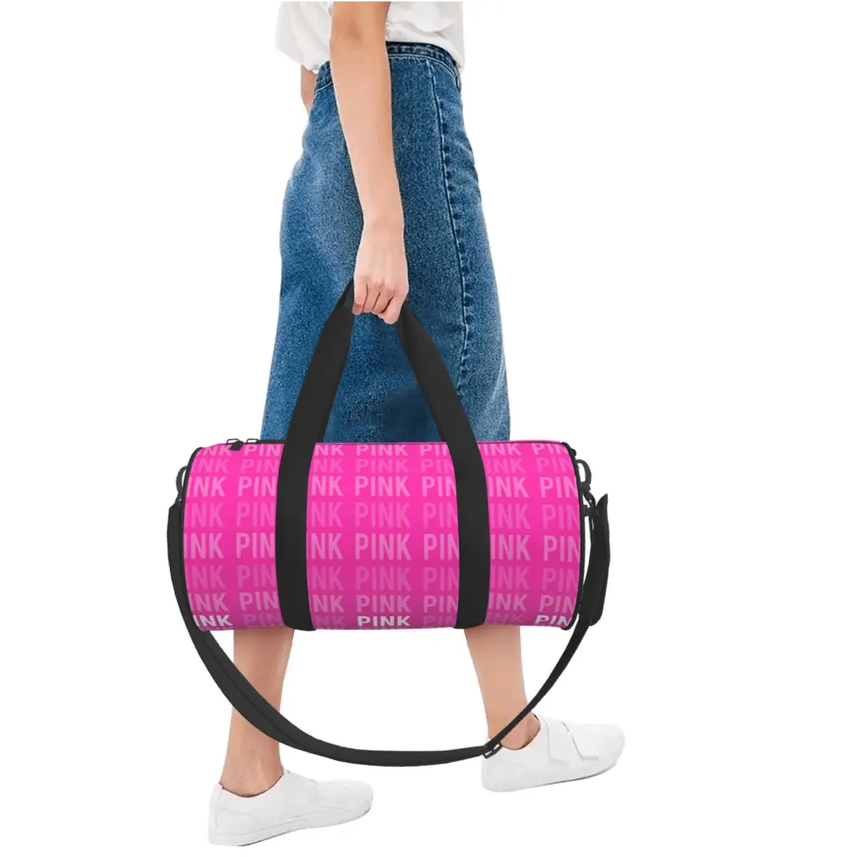 Bolsa de viaje con estampado rosa para hombre, bolsa de gimnasio de gran capacidad, bolso con patrón para exteriores, bolsa deportiva de Yoga gráfica