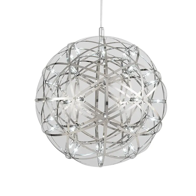 Imagem -02 - Spark Ball Led Candelabro Lobby Lâmpada Pingente Firework Fixture Breve Modern Loft Iluminação Home Decor Aço Inoxidável