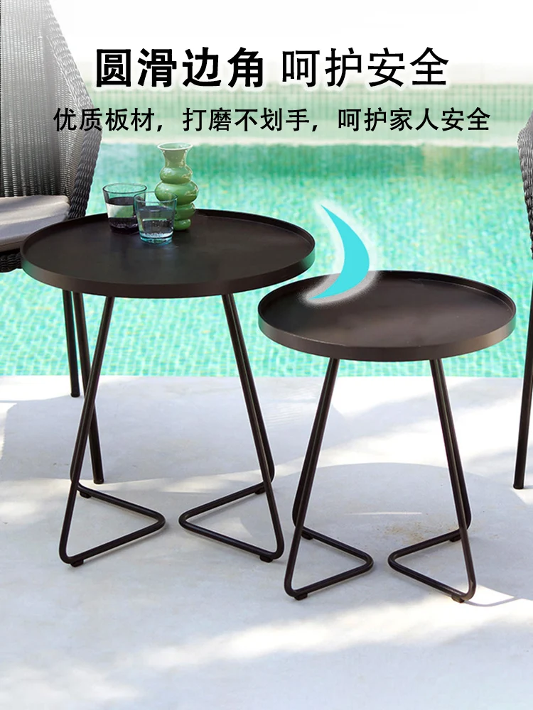 Simple Sofa Side Table Light Luxury Corner Tables Small Round Table European Style Mini Table Bedside Tables Side  Mesa Narrow