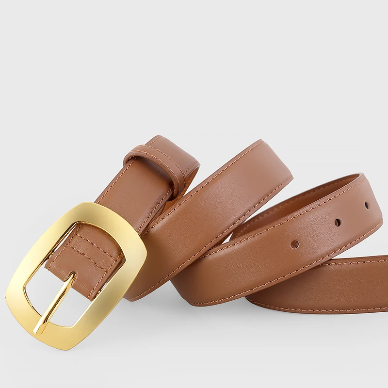 30mm First-Layer Cowhide Women's Belt, Simple and Versatile Belt