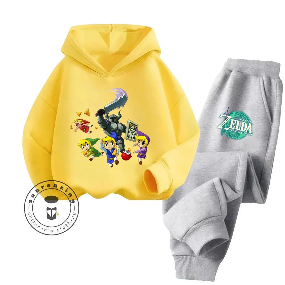 Chic Cartoon The Legend of Zelda adatto per ragazzi e ragazze abiti alla moda con Iconic 2024 Cartoon Artwork felpa con cappuccio