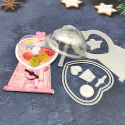 Alinacutle METAL CUTTING DIES Cut Valentine's Heart Candy Dome with Heart Plastic DomeScrapbooking Paper Craft Card Album Cutter