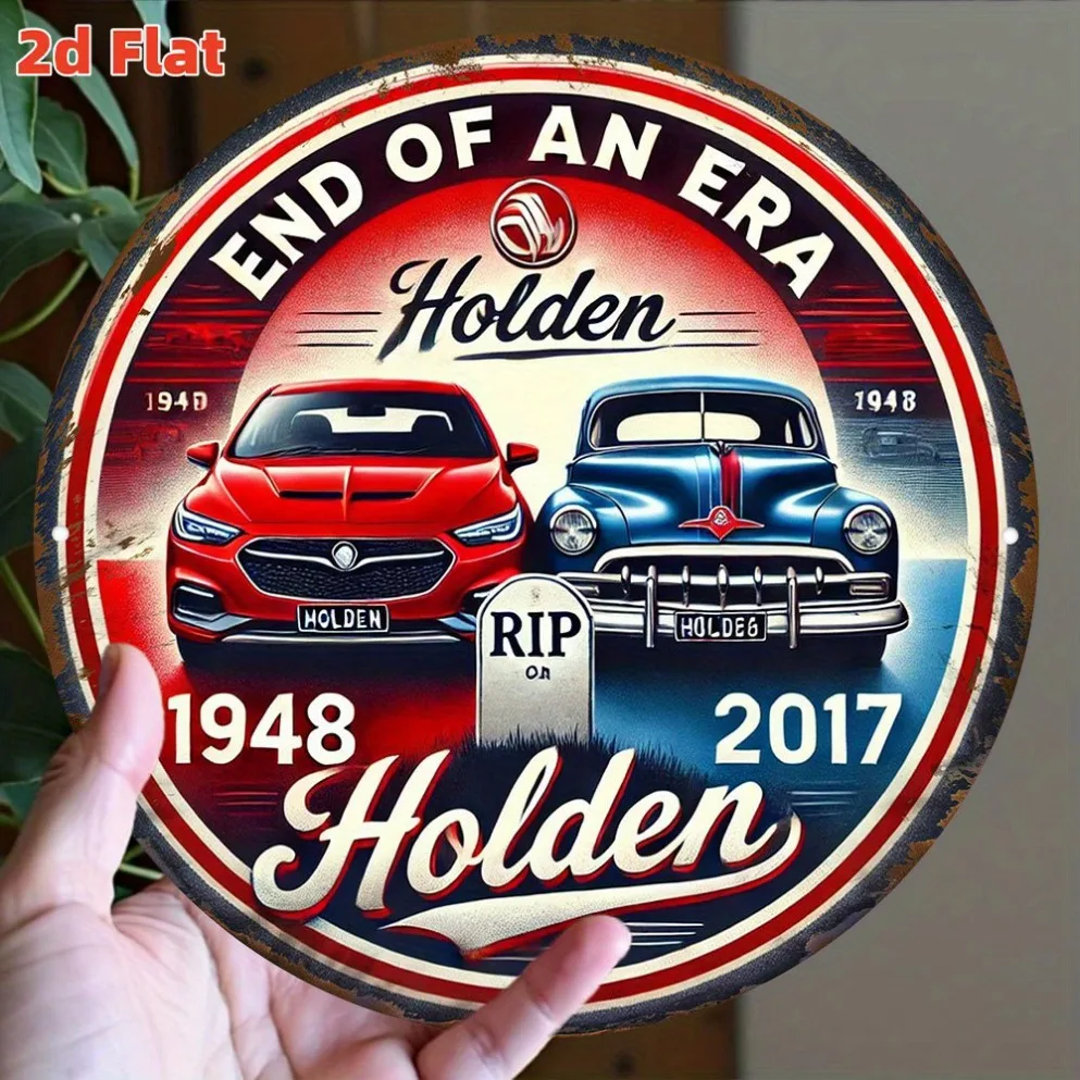 Insignia conmemorativa del coche Holden 'End of an Era' 2D – Arte automático australiano vintage | Señal interior/exterior | Regalo único para entusiastas de los automóviles"