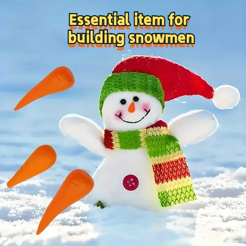 

10pcs Christmas Plastic Carrot Model Winter Snowman Carrot Decoration Creative Snowman Nose Decoration Christmas Decorations