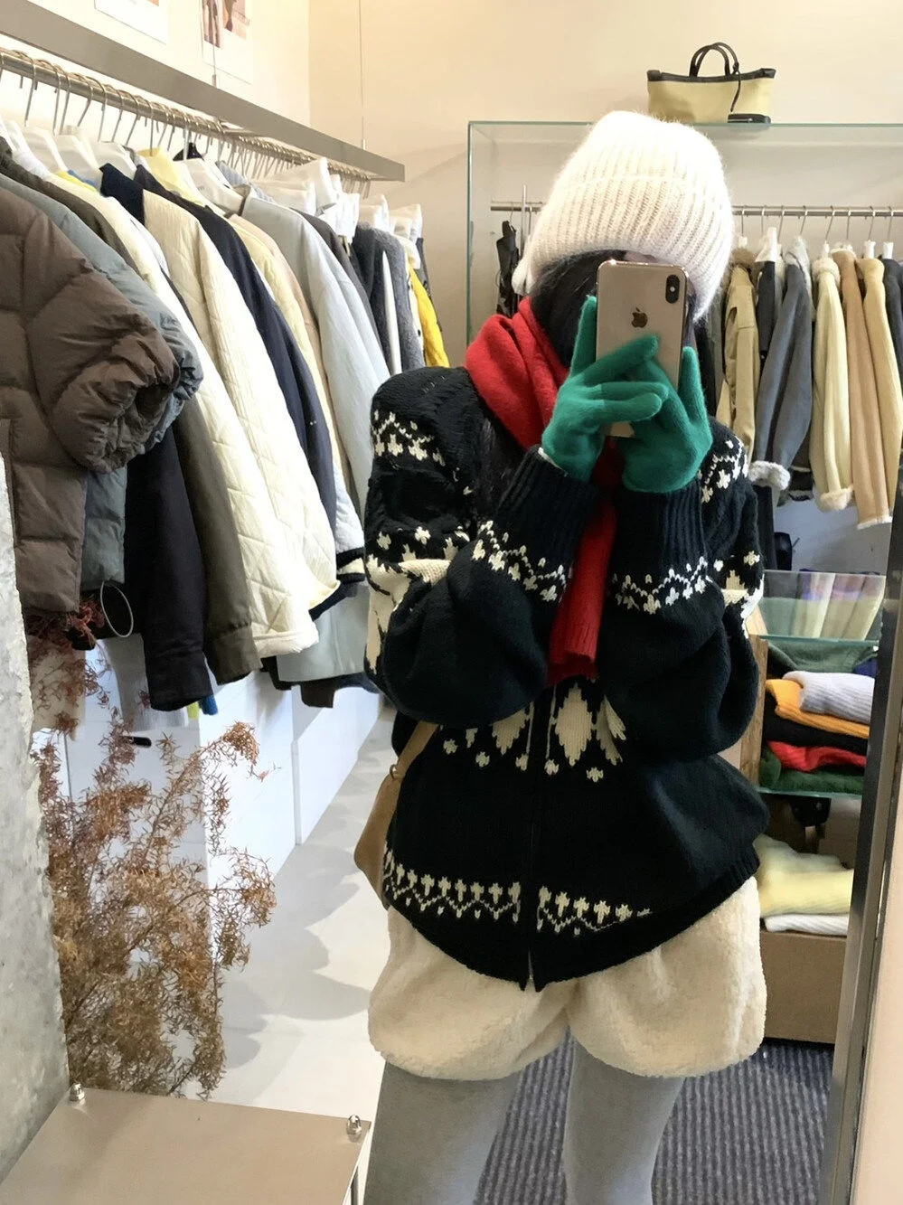 East Gate Winter New Sle Vintage Lazy Bla Fair Isle Knitted Loose Women's Zipper Coat Warm Daily Wear Casual Faion