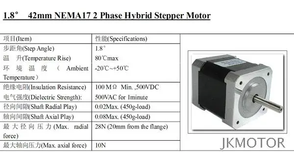 42 BYG stepper motor 2-phase 4-wire JK42HS40-1704-13A