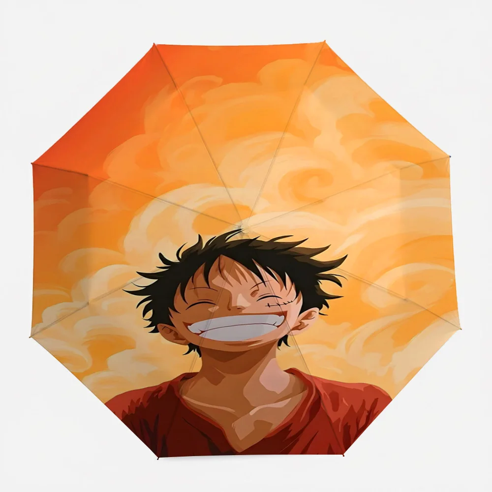 

One Piece Monkey D. Luffy Smiling Anime Automatic Folding Umbrella Windproof Waterproof UV Protection Compact Travel Umbrella fo