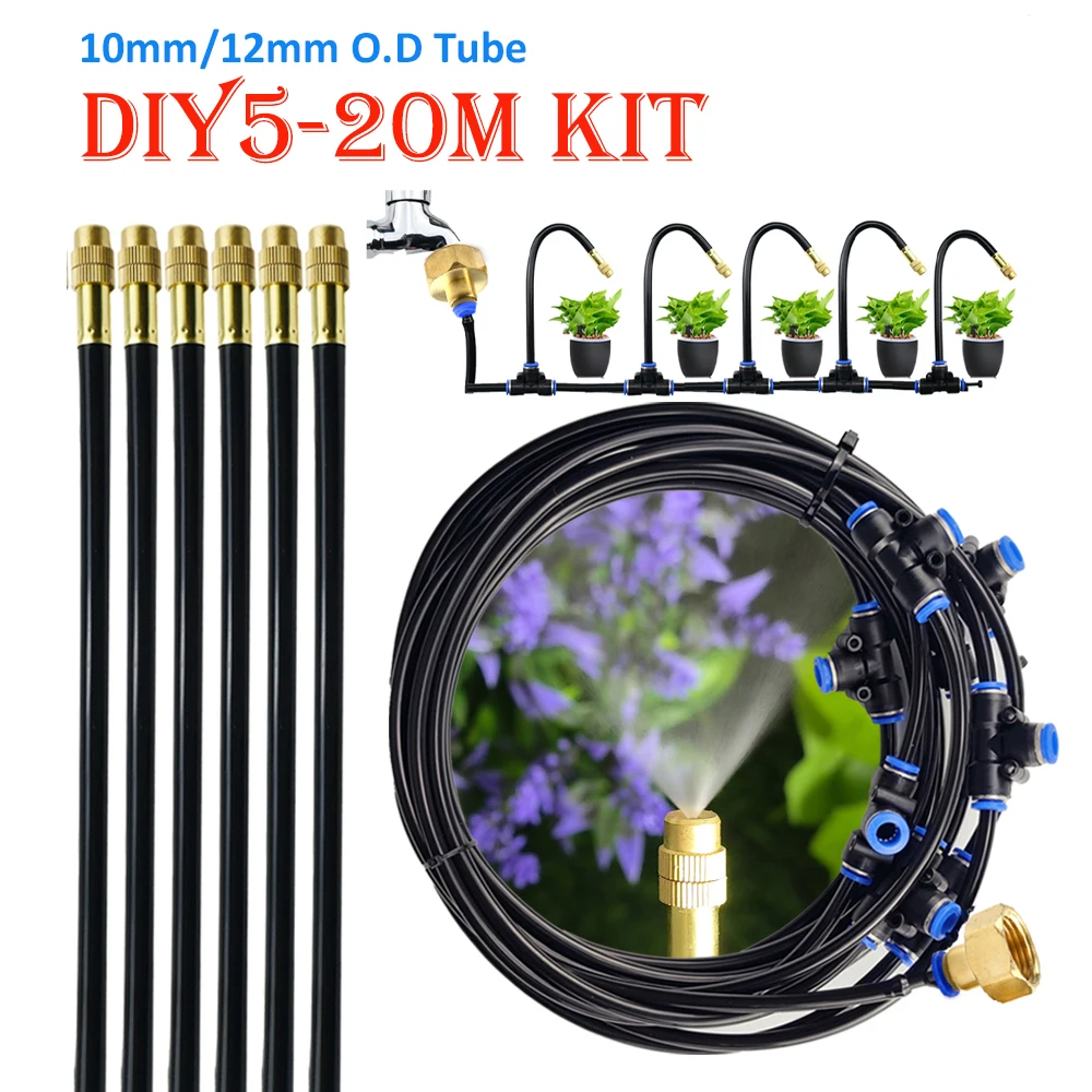 

Premium Adjustable 10-12mm Pipe Bending Misting Nozzle Kit - Ideal for Outdoor Garden and Patio Plants Irrigation 5-20 Meters