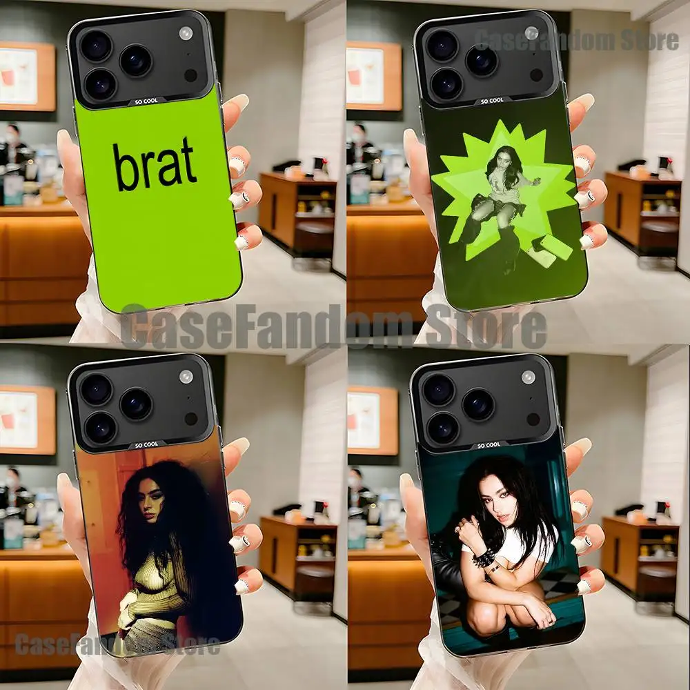 

Singer C-Charli XCX BRAT Black Matte Shockproof CoverPhone Case For iPhone 17,16,15,14,13,12,11,Pro,Max,Plus
