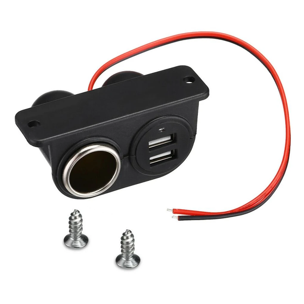 3.1A Car Lighter Socket Under-dash Mount 12V/24V Charging Adapter Mobile Phone Tablet Dual USB Charger Power Outlet