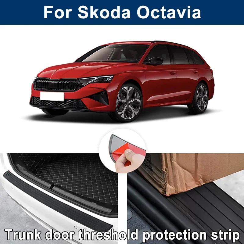Car Trunk Sill Anti-scratch Guard Strip For Skoda Octavia - Rear Bumper Rubber Protector Decorative Cover Sticker