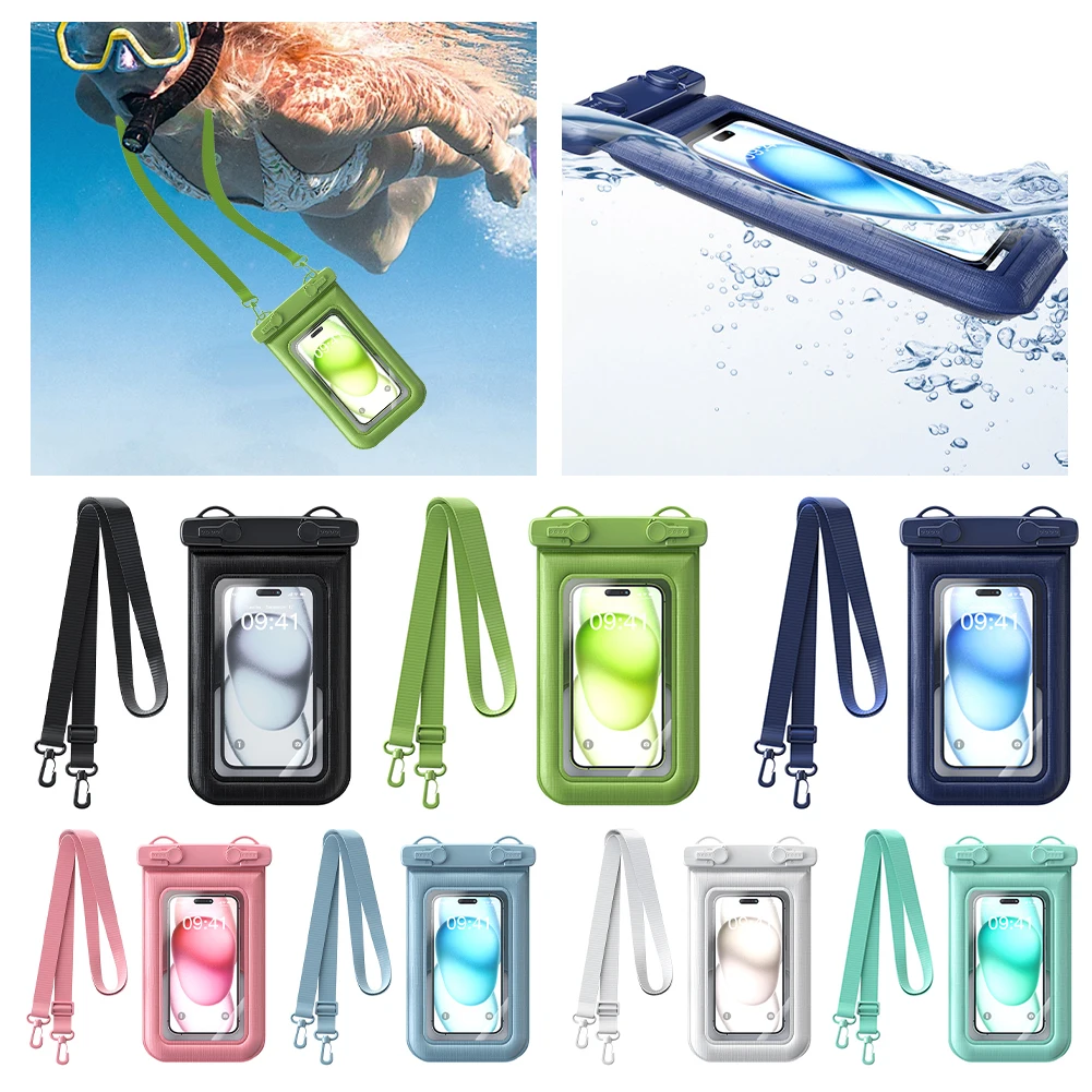 

Водонепроницаемый чехол для телефона со шнурком, подводный плавающий водонепроницаемый чехол для телефона, сухая сумка, защита для телефона для пляжа, бассейна