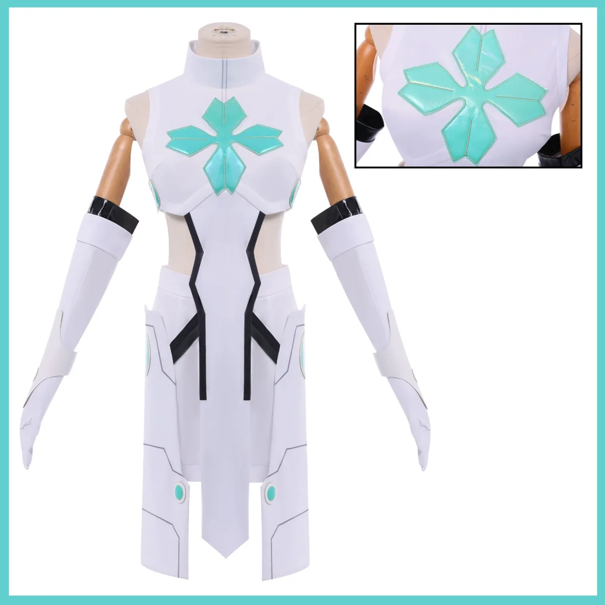 

2025 Game TO BE HERO X Lucky Cyan Cosplay Costume Wig Personalized White Short Top Uniform Woman Sexy Carnival Halloween Suit