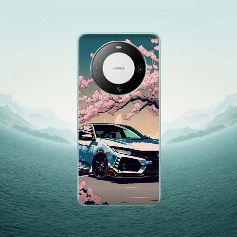 JDM Type R Civic Sport Car Phone Case For Huawei P40 Lite P50 Pro P30 P20 P10 Y5 Y6 Y7 Y9 2019  Mate 30 20 Pro 10 Lite Cover