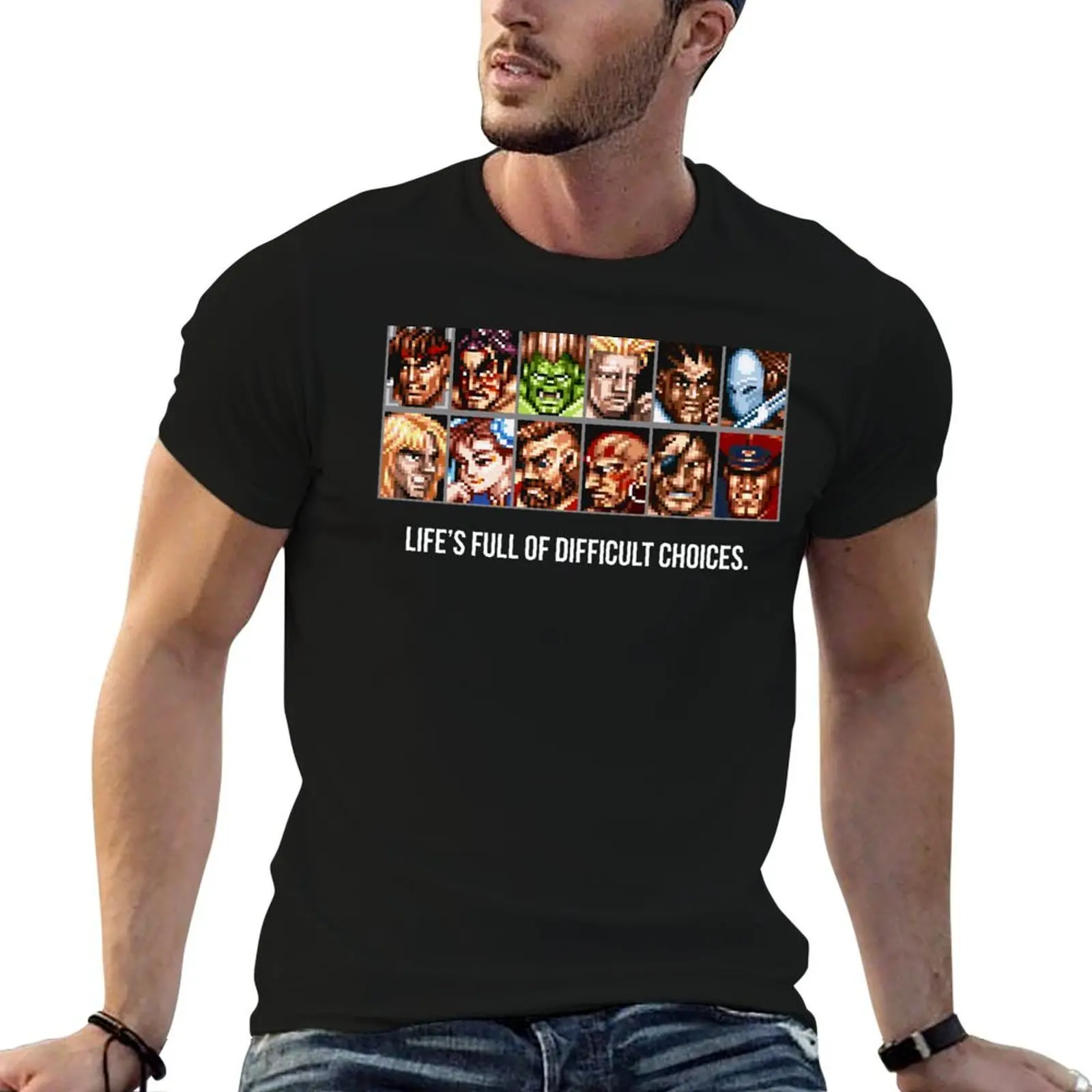 

Difficult Choices Fighter Street T-Shirt cotton t shirt man essential t shirt T-Shirt
