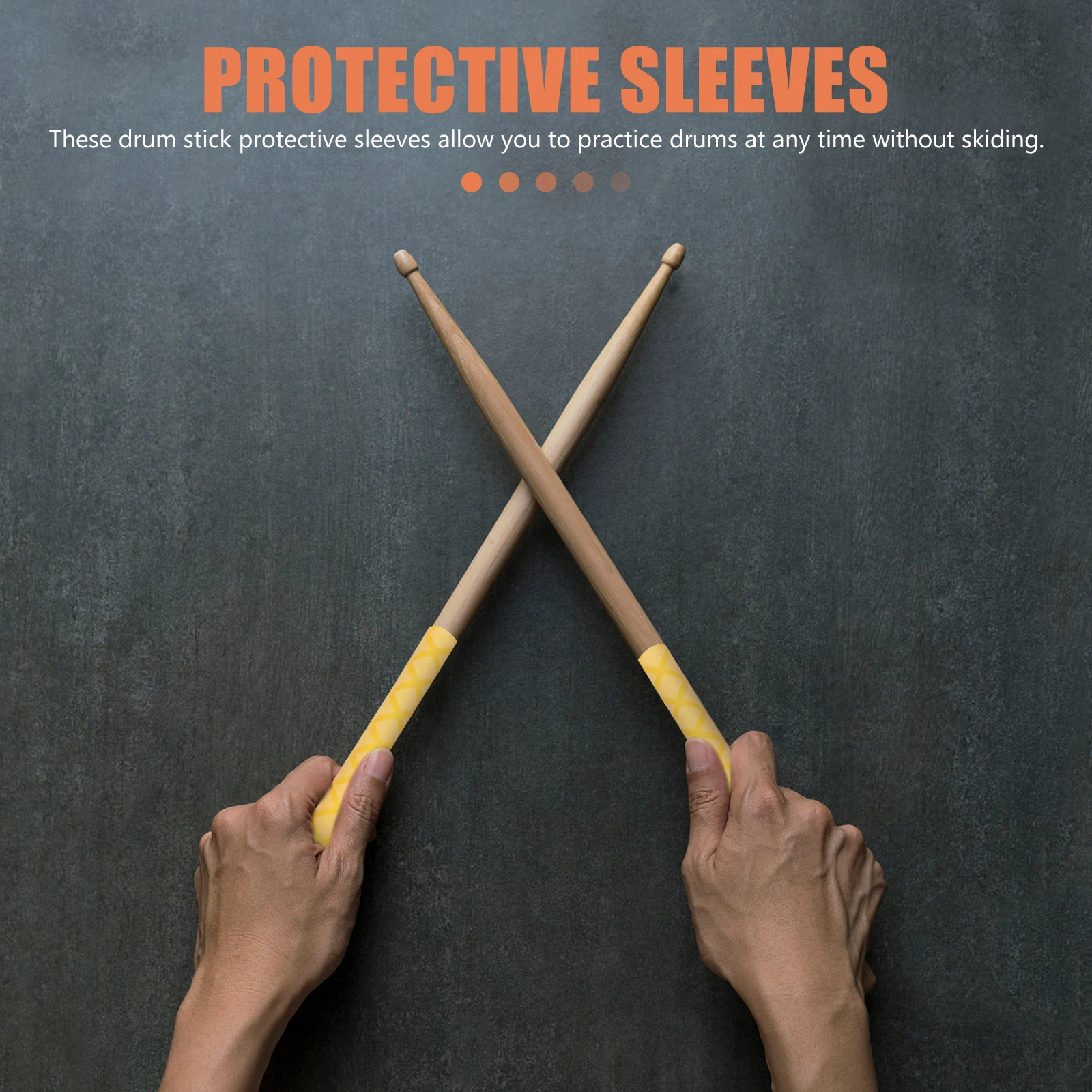 

2pcs 2 Pairs Anti Slip Protectors Heat Resistant Covers For Practice Drum Accessories Protective Sleeves Non Slip Drumstick Tips