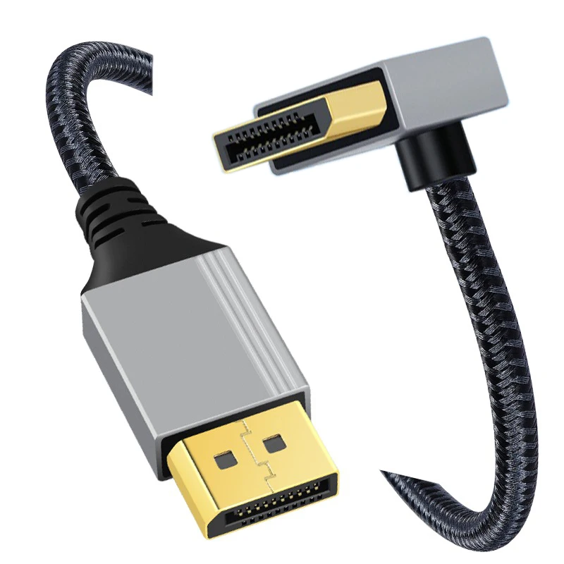 4K 90 graden DP-kabel omhoog/omlaag/links/rechts hoek DisplayPort1.2 4K bij 60 Hz 2K bij 144 Hz videokabel voor laptop desktop Xbox-serie monitor