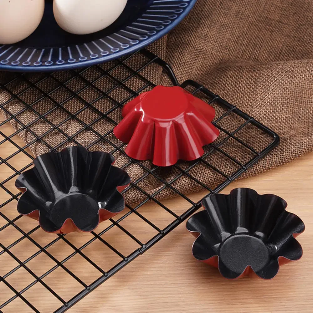 6Pcs Muffin Mold Cupcake Pans Non-stick Scentless High Carbon Steel Eco-friendly Egg Tart Mold for Home Bakeware