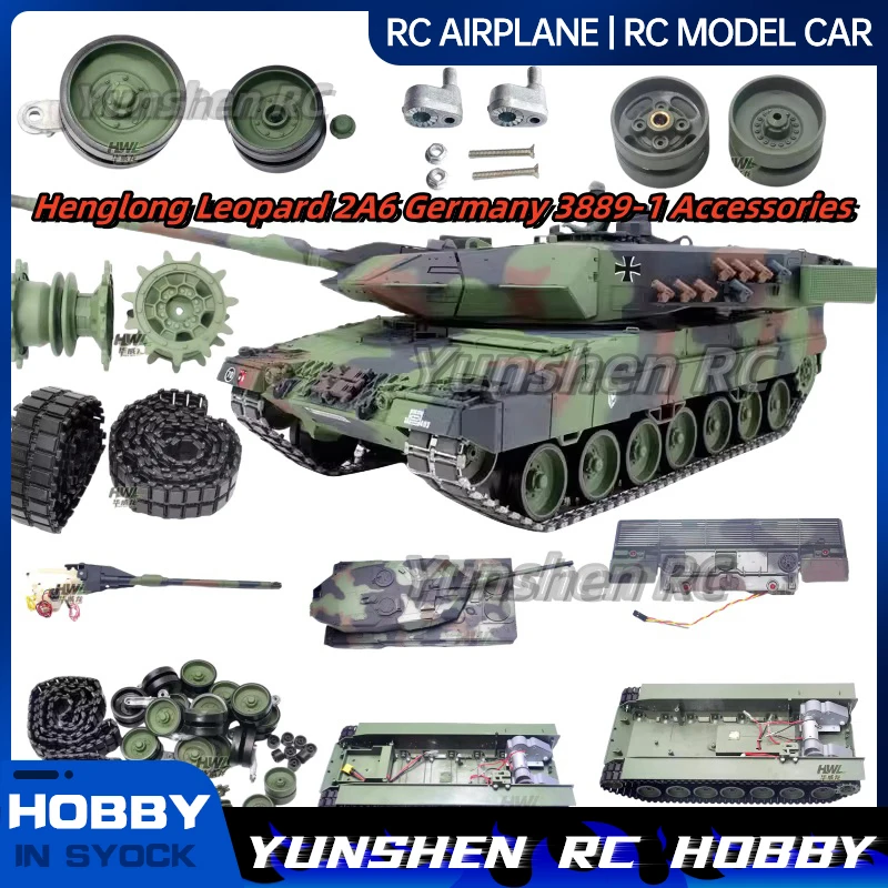 Henglong Leopard 2a6 Germany 3889-1 Accessories Chassis Assembly Turret Track Drive Induction Wheel Arm Torsion Spring