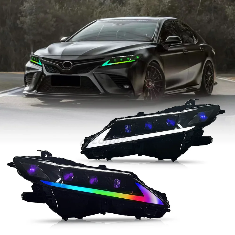 

Пара полностью светодиодных фар для Toyota Camry 8-го поколения 2018-2019 2020 2021 2022-2024 светодиодные фары Demon Eye в сборе