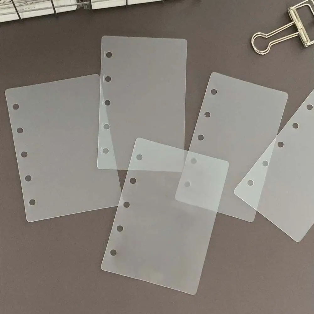 

10pcs Transparent Loose-Leaf Notebook Refill Paper M5 A8 Clear Spiral Binder Divider Page Separator 5-hole