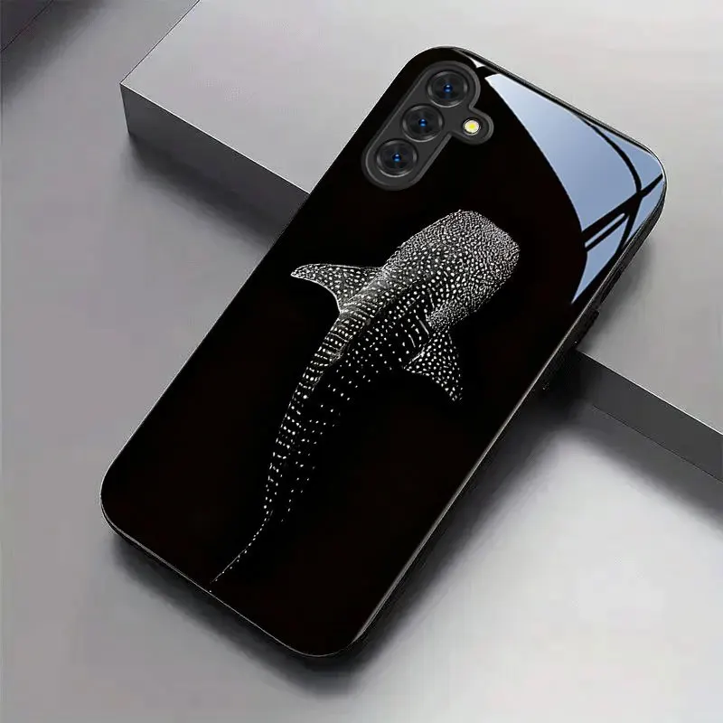 

Black and white whale shark pattern new black phone case for Samsung Galaxy S25/S24/S23/S22/S21/S20/A24/A25/A32/A50/A52/A53/A54