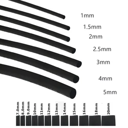 2:1 Black 1 2 3 5 6 8 10mm Diameter Heat Shrink Heatshrink Tubing Tube Sleeving Wrap Wire Sell DIY Connector Repair