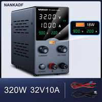 NANKADF DC Power Supply, 0-30V 0-10A with High Accuracy 4-Digit LED Display, 5V/2A USB Port, Encoder Adjustment N-GA3010H