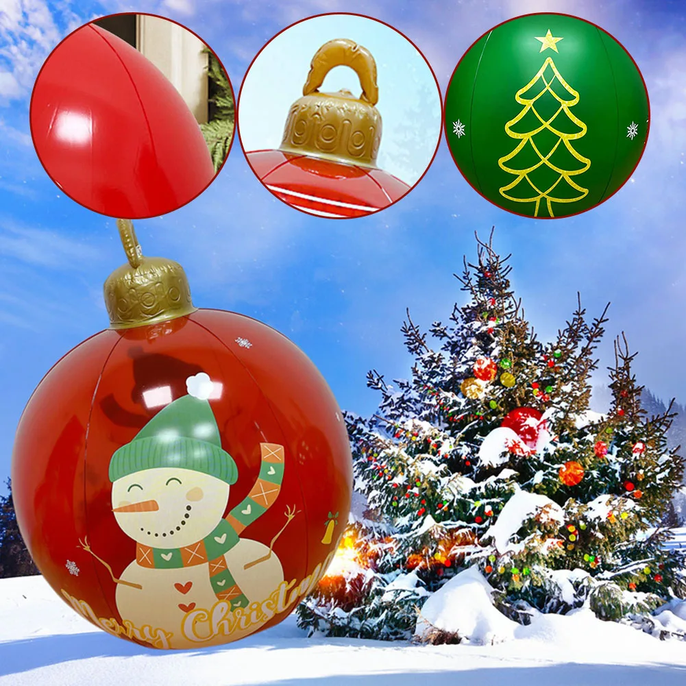 Outdoor Christmas Inflatable Decor Ball 40/60cm PVC Giant Big Large Balls Xmas Tree Decorations Toy Ball without Light Ornament
