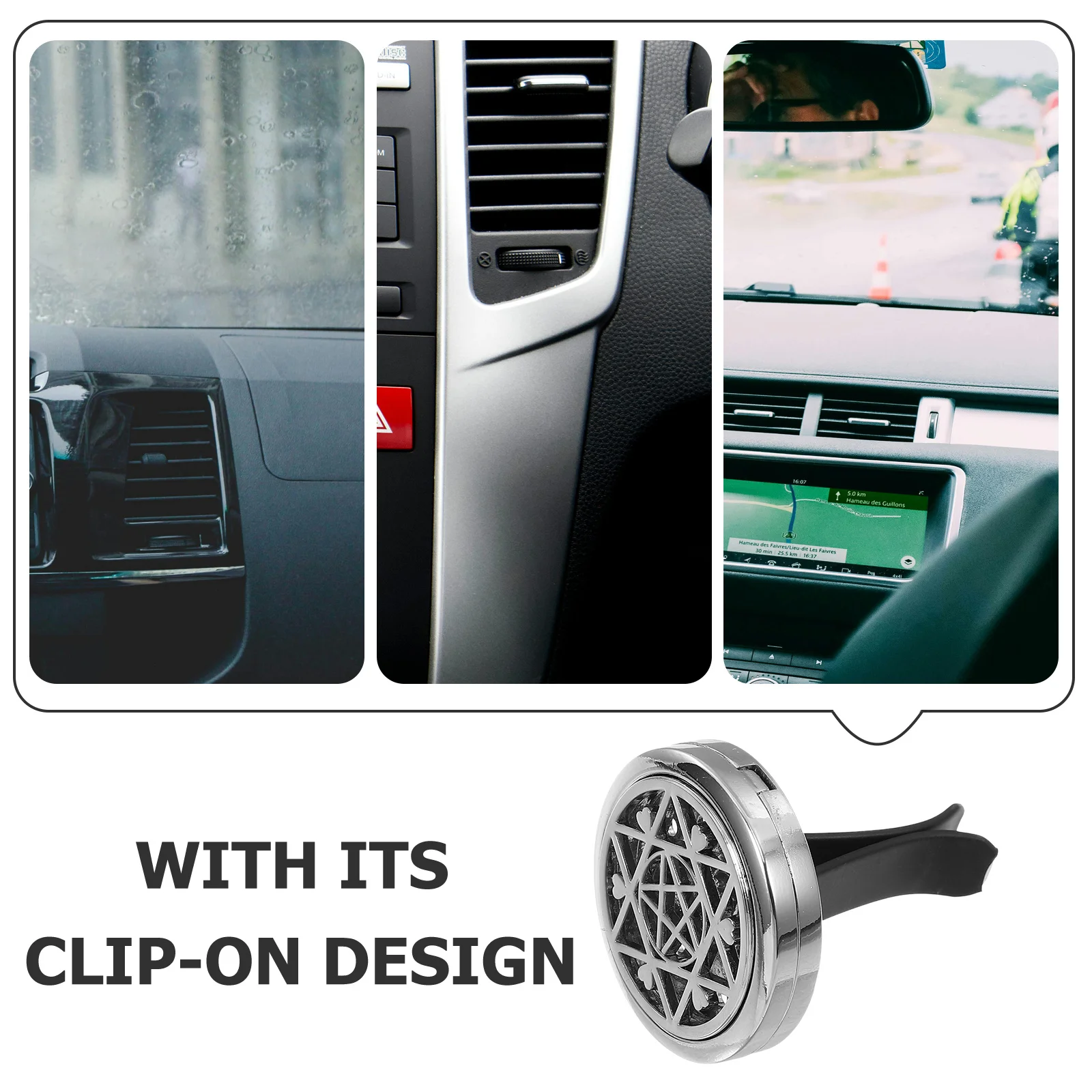 

Stainless Steel Car Air Freshener Diffuser Stylish Hollow Design Aromatherapy Essential Oil for Car Vent Home Office