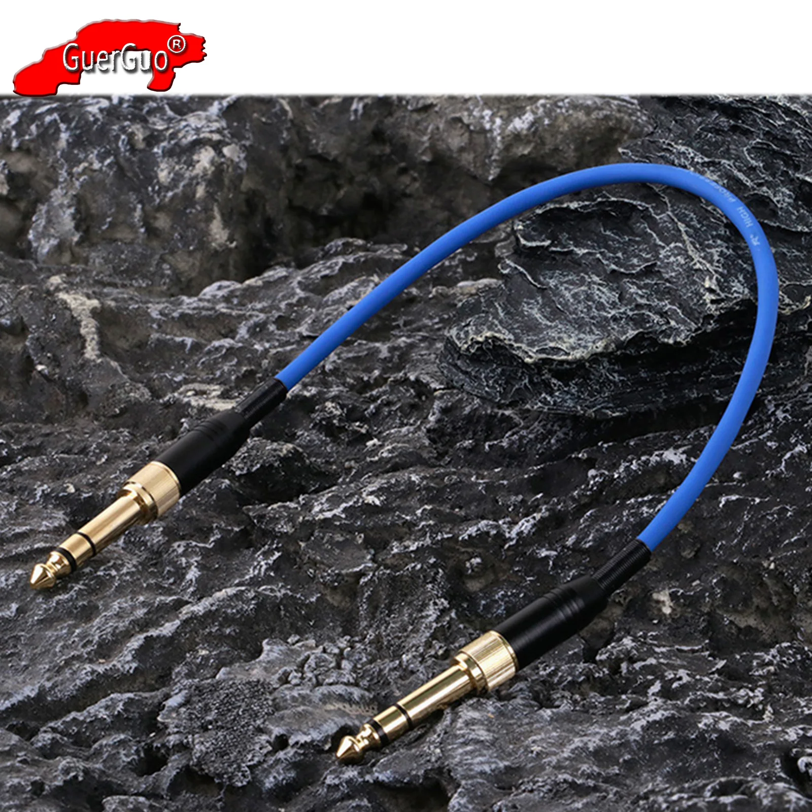 

1/4 Inch TRS Instrument Guitar Cable,Straight 6.35mm Male to Male Stereo Jack Audio Interconnect Extension Cord for Amp Mixer