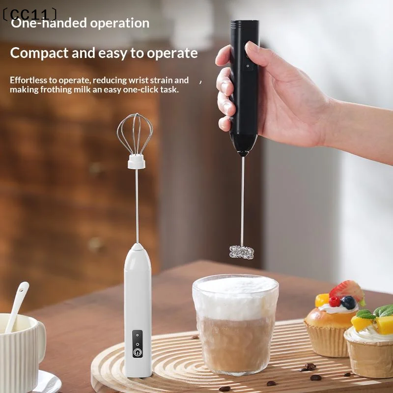 Electric Milk Frother Dual Stick Rechargeable 3-Speed Handheld Egg Beater Frother Cream Foamer Maker Type-C Rechargeable〔CC11〕