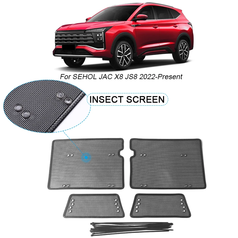 4PCS Car Insect-proof Air Inlet Protect Cover Auto Airin Insert Vent Racing Grill Net Accessory For SEHOL JAC X8 JS8 2022-2025