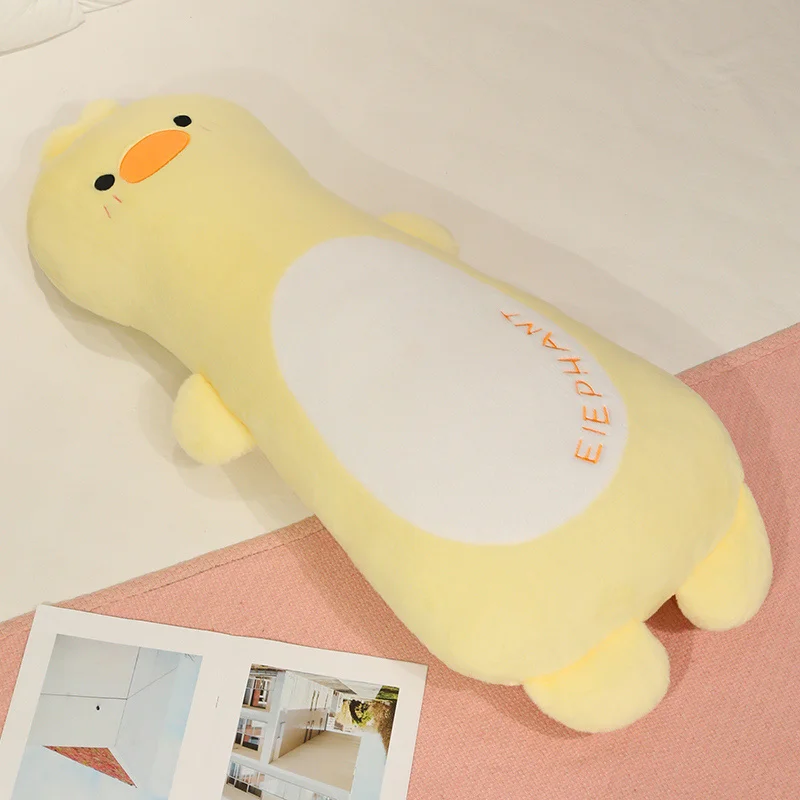Pig Elephant Body Pillow Duck Cow Designs 80/100cm Long Gourd Shaped Plush Cushion for Bedroom Sleep Comfort Companion