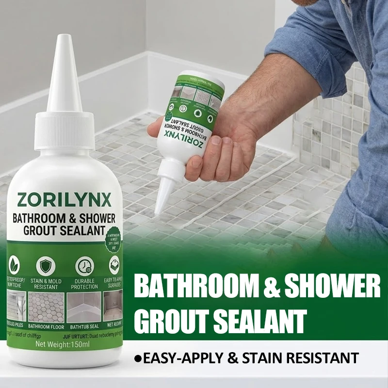 Professional White Grout Sealant Waterproof Bath and Shower Tile Joint Filler for Mold and Stain Resistance - ZORILYNX