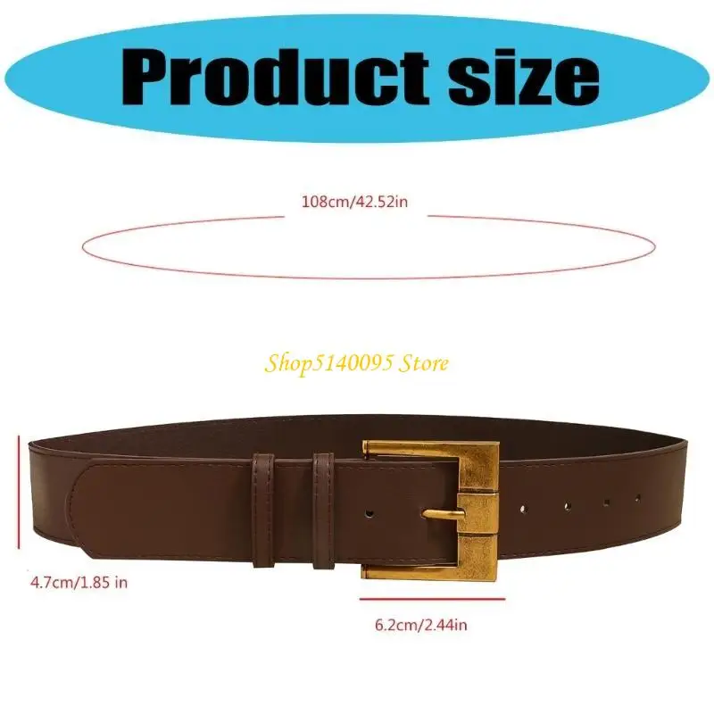 Dxae Western Square Buckles Wide eo Belt cho các bộ trang phục khác nhau để trang phục áo len quần trang trí cho hàng ngày