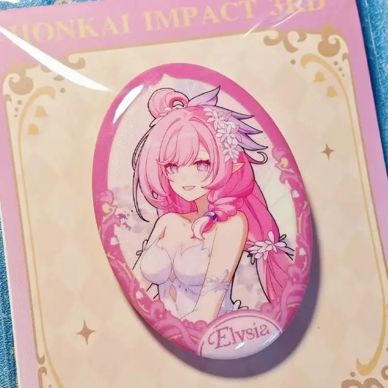 Jeu rd broche Elysia Herrscher de l'humain: Ego ovale Anime broche Cosplay Badge accessoires décoration cadeau