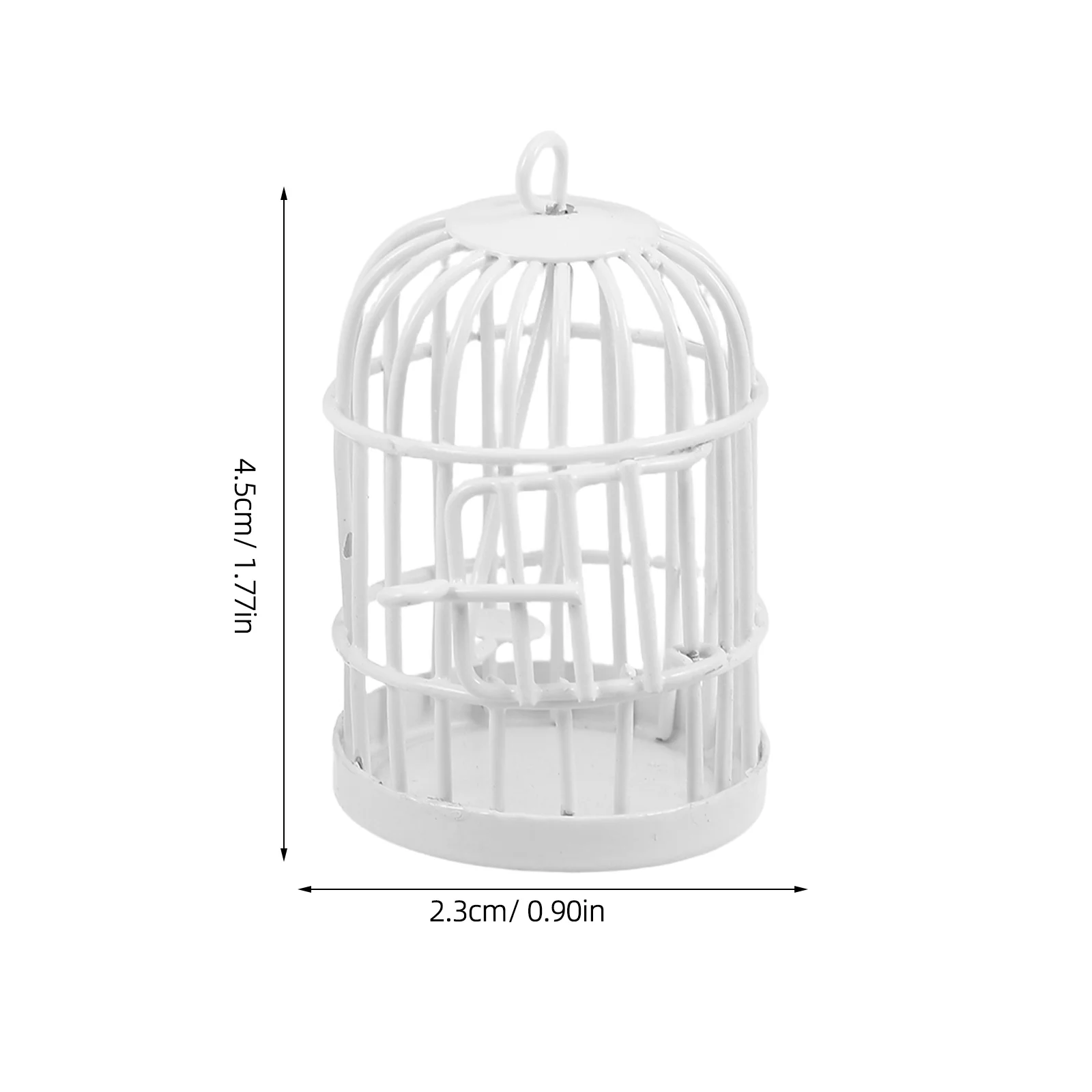 2 pezzi in miniatura in metallo con gabbia per uccelli, porta sospesa in filo cavo vintage per la decorazione della casa delle bambole da giardino fatato