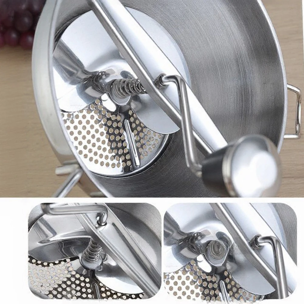 Manual Stainless Steel Food Mill for Homemade For Purees Sauces and Mashes with 3 Sieve Discs Easy Clean Design