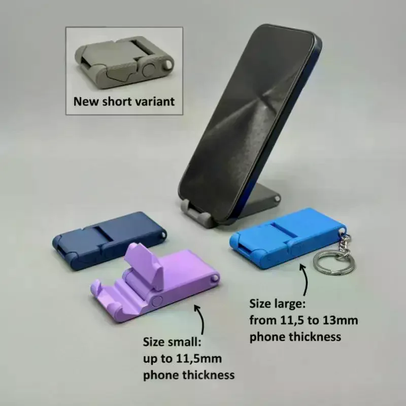 1pcs Portable Keychain Phone Stand Mini Foldable Mobile Phone Holder Pocket Desktop Bracket Hands‑Free For Smartphone