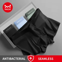 MiiOW Ice Silk Men's Panties Set Graphene Antibacterial Men Boxers Underwear Breathable Mens Underpants Sexy Man Boxer Briefs