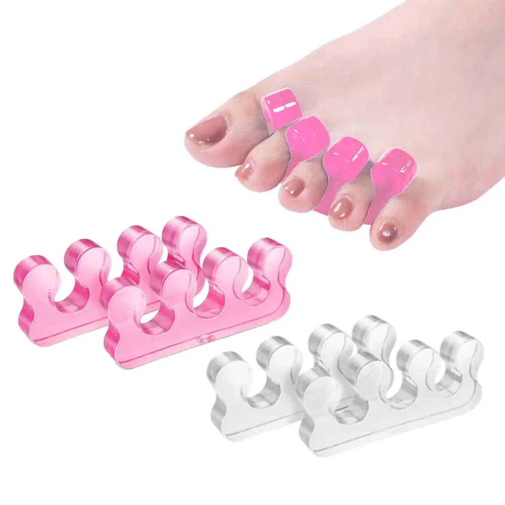Séparateurs d'orteils pour oignons et vernis à ongles, 4 pièces, deux paires, entretoises d'orteils et séparateurs d'ongles, Kit de pédicure en Gel souple adapté