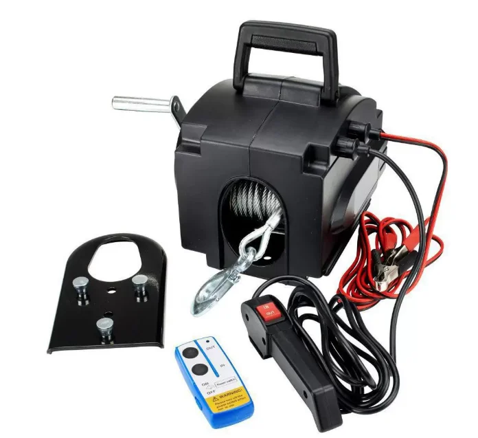 3500Lbs Portable Portable Marine Yacht Electric Winch Small Crane Tractor 12v