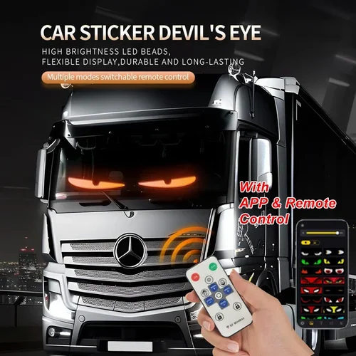 Imagen 2 del producto Demon Eyes-Panel de píxeles de matriz para coche, luz nocturna, aplicación remota, Control programable, pantalla Flexible para coche, camión, SUV, accesorio