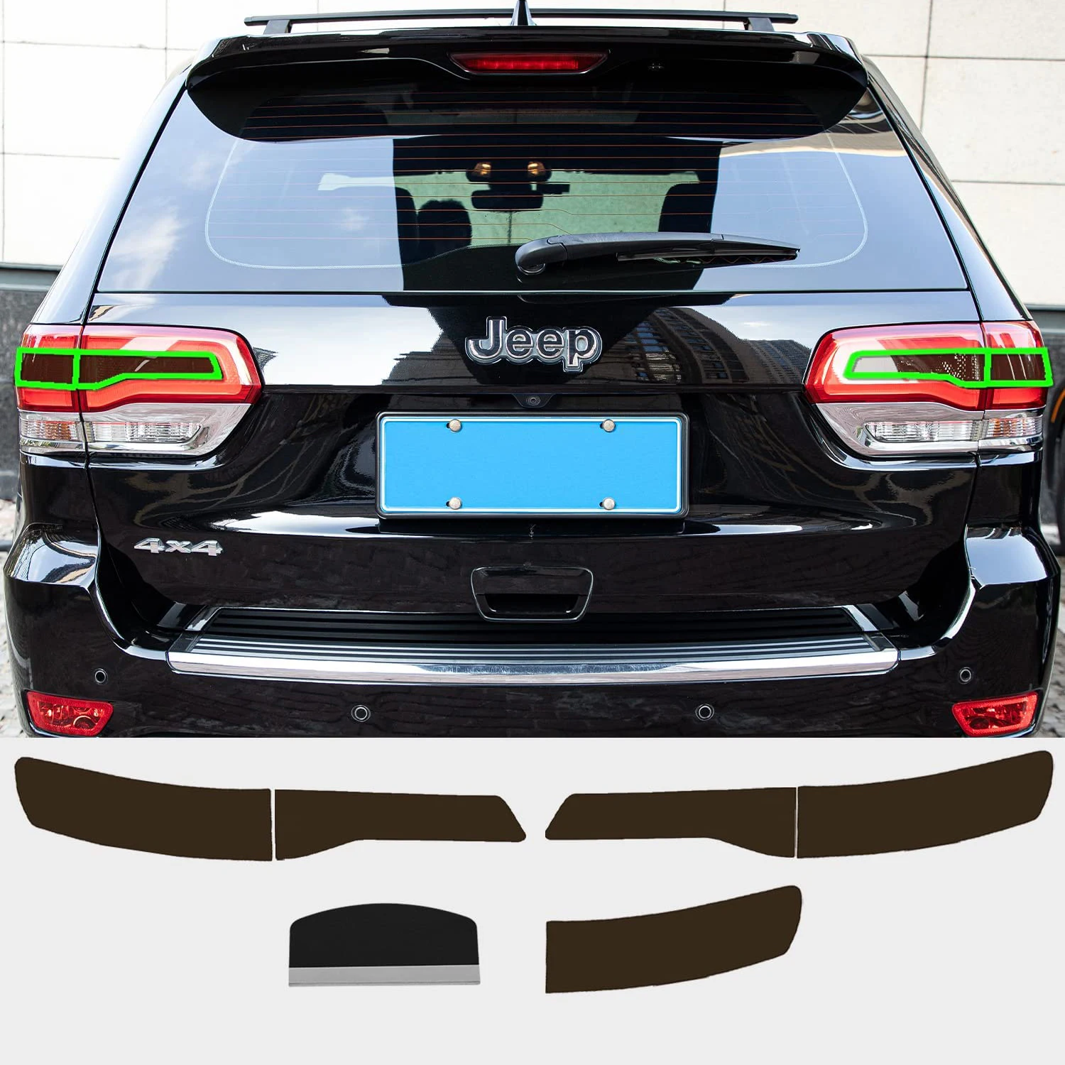 

MX 6PCS Rear Tail Light Tint Overlay Vinyl Light Cover Decal for 2014 - 2021 Jeep Grand Cherokee Car Accessories