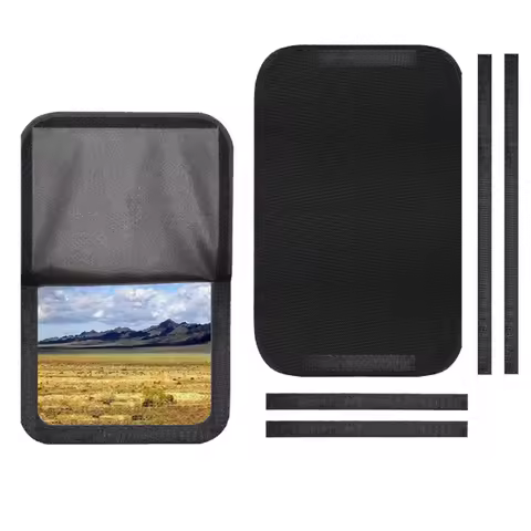 Black Sunshade for RV Motorhome Camper Caravan Window Cover Sheet Sun Blackout Fabric Curtain Entry Door Shade Decoration