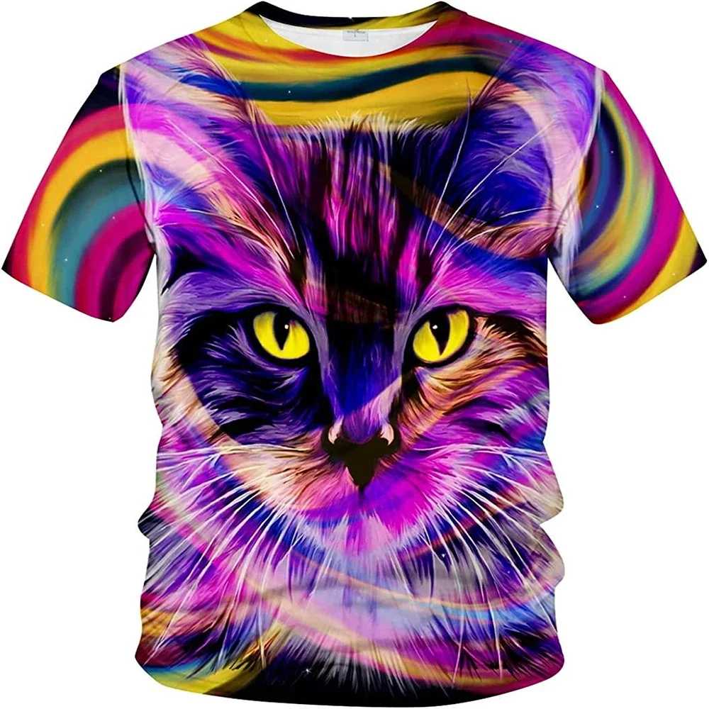 T-Shirt for Men Colorful Trippy 3D Printed Painting Cool Designs T Shirt Summer Comfortable Tee Shirts Casual Gym Short Sleeve